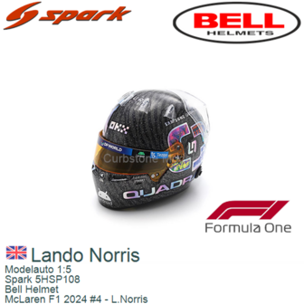 Modelauto 1:5 | Spark 5HSP108 | Bell Helmet | McLaren F1 2024 #4 - L.Norris