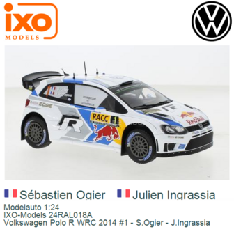 Modelauto 1:24 | IXO-Models 24RAL018A | Volkswagen Polo R WRC 2014 #1 - S.Ogier - J.Ingrassia