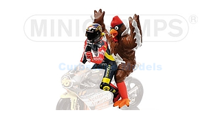 Motorfiets 1:12 | Minichamps 312980146 | Motorrijder Figuur met Kip 2008 #46 - V.Rossi