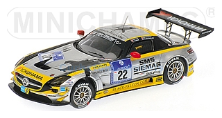 Modelauto 1:43 | Minichamps 437110322 | Mercedes Benz SLS AMG GT3 | Black Falcon Team 2011 #22 - J.Bleekemolen - K.Heyer - T.J&amp;