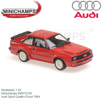 Modelauto 1:43 | Minichamps 940012120 | Audi Sport Quattro Rood 1984