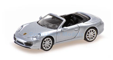 Modelauto 1:87 | Minichamps 870068032 | Porsche 911 Cabrio Zilver 2012