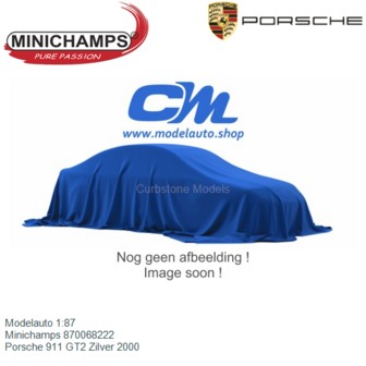 Modelauto 1:87 | Minichamps 870068222 | Porsche 911 GT2 Zilver 2000