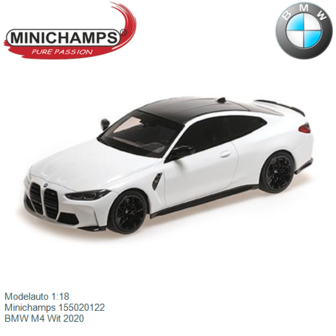 Modelauto 1:18 | Minichamps 155020122 | BMW M4 Wit 2020