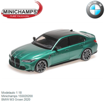 Modelauto 1:18 | Minichamps 155020200 | BMW M3 Groen 2020