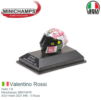 Helm 1:8 | Minichamps 399210076 | AGV Helm 2021 #46 - V.Rossi