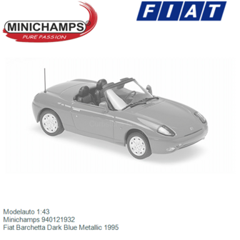 Modelauto 1:43 | Minichamps 940121932 | Fiat Barchetta Dark Blue Metallic 1995