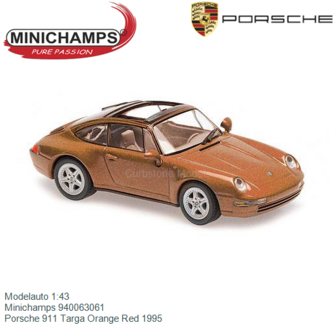 Modelauto 1:43 | Minichamps 940063061 | Porsche 911 Targa Orange Red 1995