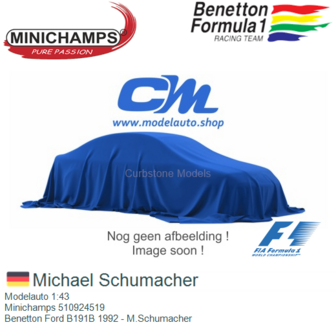 Modelauto 1:43 | Minichamps 510924519 | Benetton Ford B191B 1992 - M.Schumacher