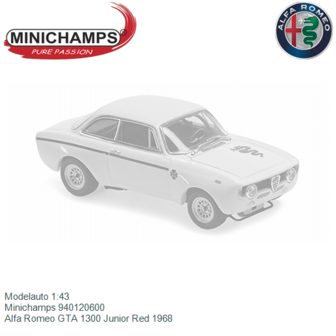 Modelauto 1:43 | Minichamps 940120600 | Alfa Romeo GTA 1300 Junior Red 1968