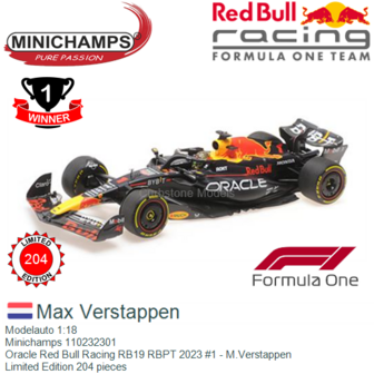 Modelauto 1:18 | Minichamps 110232301 | Oracle Red Bull Racing RB19 RBPT 2023 #1 - M.Verstappen