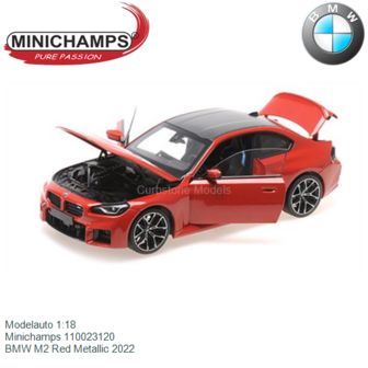 Modelauto 1:18 | Minichamps 110023120 | BMW M2 Red Metallic 2022