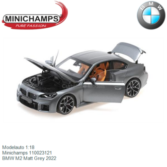 Modelauto 1:18 | Minichamps 110023121 | BMW M2 Matt Grey 2022