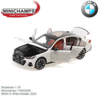 Modelauto 1:18 | Minichamps 110023402 | BMW i5 White Metallic 2023