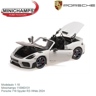 Modelauto 1:18 | Minichamps 110063131 | Porsche 718 Spyder RS White 2024