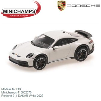 Modelauto 1:43 | Minichamps 410062070 | Porsche 911 DAKAR White 2022