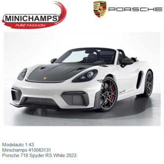 Modelauto 1:43 | Minichamps 410063131 | Porsche 718 Spyder RS White 2023