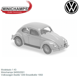 Modelauto 1:43 | Minichamps 940052001 | Volkswagen Beetle 1200 Brezelk&auml;fer 1950