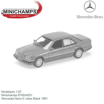 Modelauto 1:87 | Minichamps 870034201 | Mercedes Benz E-class Black 1991