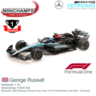 Modelauto 1:18 | Minichamps 110241163 | Mercedes AMG Petronas Formula One Team W15 E-Performace 2024 #63 - G.Russell