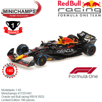 Modelauto 1:43 | Minichamps 417231401 | Oracle red Bull racing RB19 2023