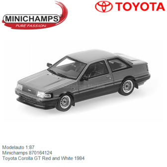 Modelauto 1:87 | Minichamps 870164124 | Toyota Corolla GT Red and White 1984