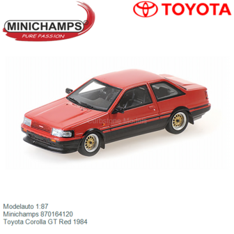 Modelauto 1:87 | Minichamps 870164120 | Toyota Corolla GT Red 1984