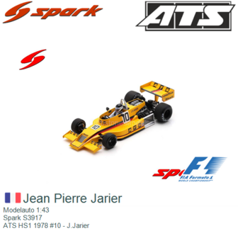 Modelauto 1:43 | Spark S3917 | ATS HS1 1978 #10 - J.Jarier