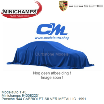 Modelauto 1:43 | Minichamps 940062231 | Porsche 944 CABRIOLET SILVER METALLIC  1991