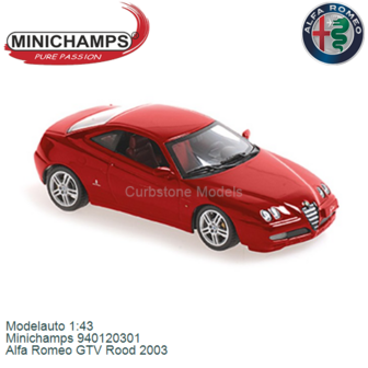 Modelauto 1:43 | Minichamps 940120301 | Alfa Romeo GTV Rood 2003