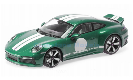 Modelauto 1:18 | Minichamps 110069204 | Porsche 911 Sport Classic (992) Blue Metallic and White 2022