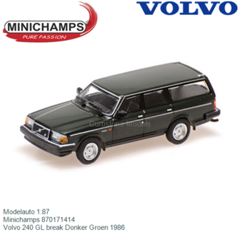 Modelauto 1:87 | Minichamps 870171414 | Volvo 240 GL break Donker Groen 1986