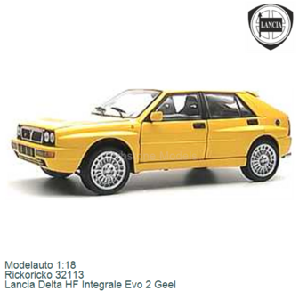 Modelauto 1:18 | Rickoricko 32113 | Lancia Delta HF Integrale Evo 2 Geel