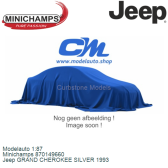 Modelauto 1:87 | Minichamps 870149660 | Jeep GRAND CHEROKEE SILVER 1993