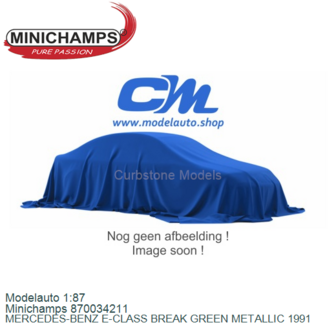 Modelauto 1:87 | Minichamps 870034211 | MERCEDES-BENZ E-CLASS BREAK GREEN METALLIC 1991