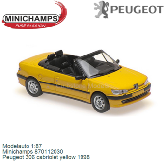 Modelauto 1:87 | Minichamps 870112030 | Peugeot 306 cabriolet yellow 1998