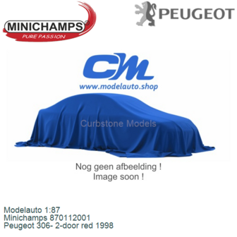 Modelauto 1:87 | Minichamps 870112001 | Peugeot 306- 2-door red 1998