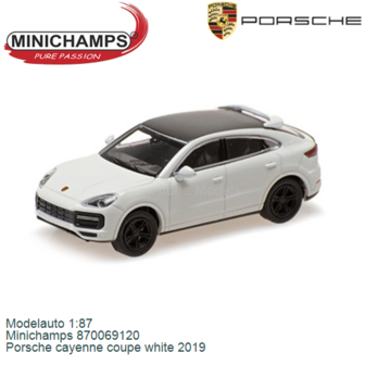 Modelauto 1:87 | Minichamps 870069120 | Porsche cayenne coupe white 2019