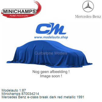 Modelauto 1:87 | Minichamps 870034214 | Mercedes Benz e-class break dark red metallic 1991