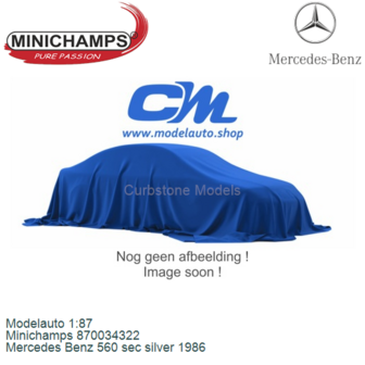 Modelauto 1:87 | Minichamps 870034322 | Mercedes Benz 560 sec silver 1986