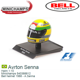 Helm 1:10 | Minichamps 540388812 | Bell helmet 1988 - A.Senna