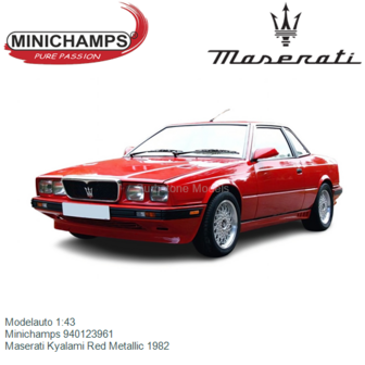 Modelauto 1:43 | Minichamps 940123961 | Maserati Kyalami Red Metallic 1982