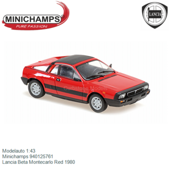 Modelauto 1:43 | Minichamps 940125761 | Lancia Beta Montecarlo Red 1980