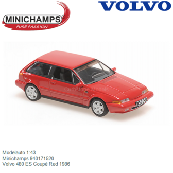 Modelauto 1:43 | Minichamps 940171520 | Volvo 480 ES Coup&eacute; Red 1986