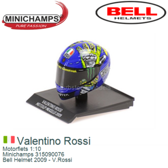 Motorfiets 1:10 | Minichamps 315090076 | Bell Helmet 2009 - V.Rossi