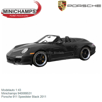 Modelauto 1:43 | Minichamps 940069531 | Porsche 911 Speedster Black 2011