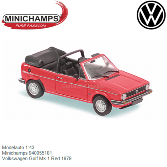 Modelauto 1:43 | Minichamps 940055181 | Volkswagen Golf Mk.1 Red 1979