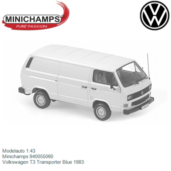 Modelauto 1:43 | Minichamps 940055060 | Volkswagen T3 Transporter Blue 1983