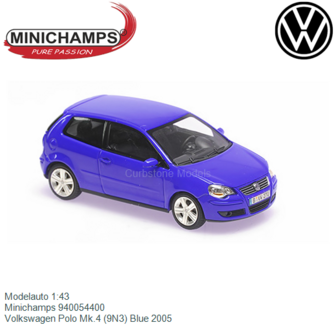 Modelauto 1:43 | Minichamps 940054400 | Volkswagen Polo Mk.4 (9N3) Blue 2005