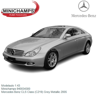 Modelauto 1:43 | Minichamps 940034300 | Mercedes Benz CLS Class (C219) Grey Metallic 2005